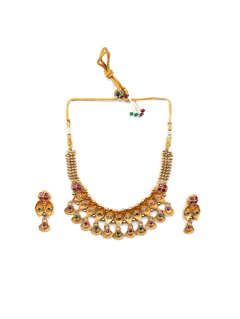 alloy gold-plated necklace and earrings set - 22173834 -  Standard Image - 2