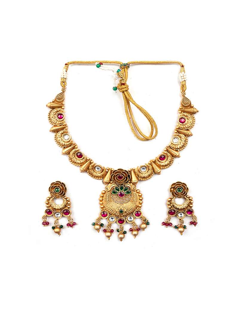 unique rajwadi pushp necklace set - 22173840 -  Standard Image - 2
