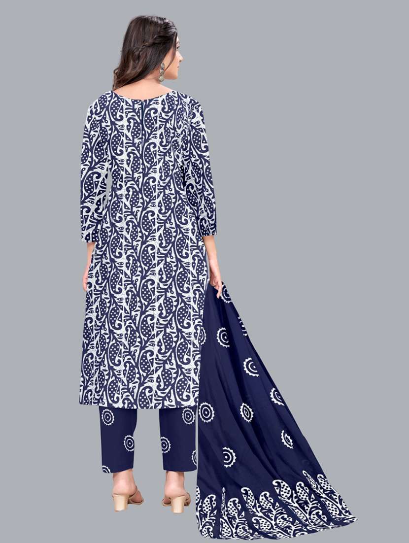 women batik printed three quarter sleeve kurta pant with dupatta set - 22173857 -  Standard Image - 2