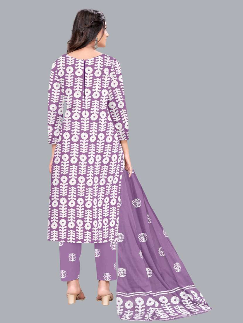 women batik printed three quarter sleeve kurta pant with dupatta set - 22173860 -  Standard Image - 2