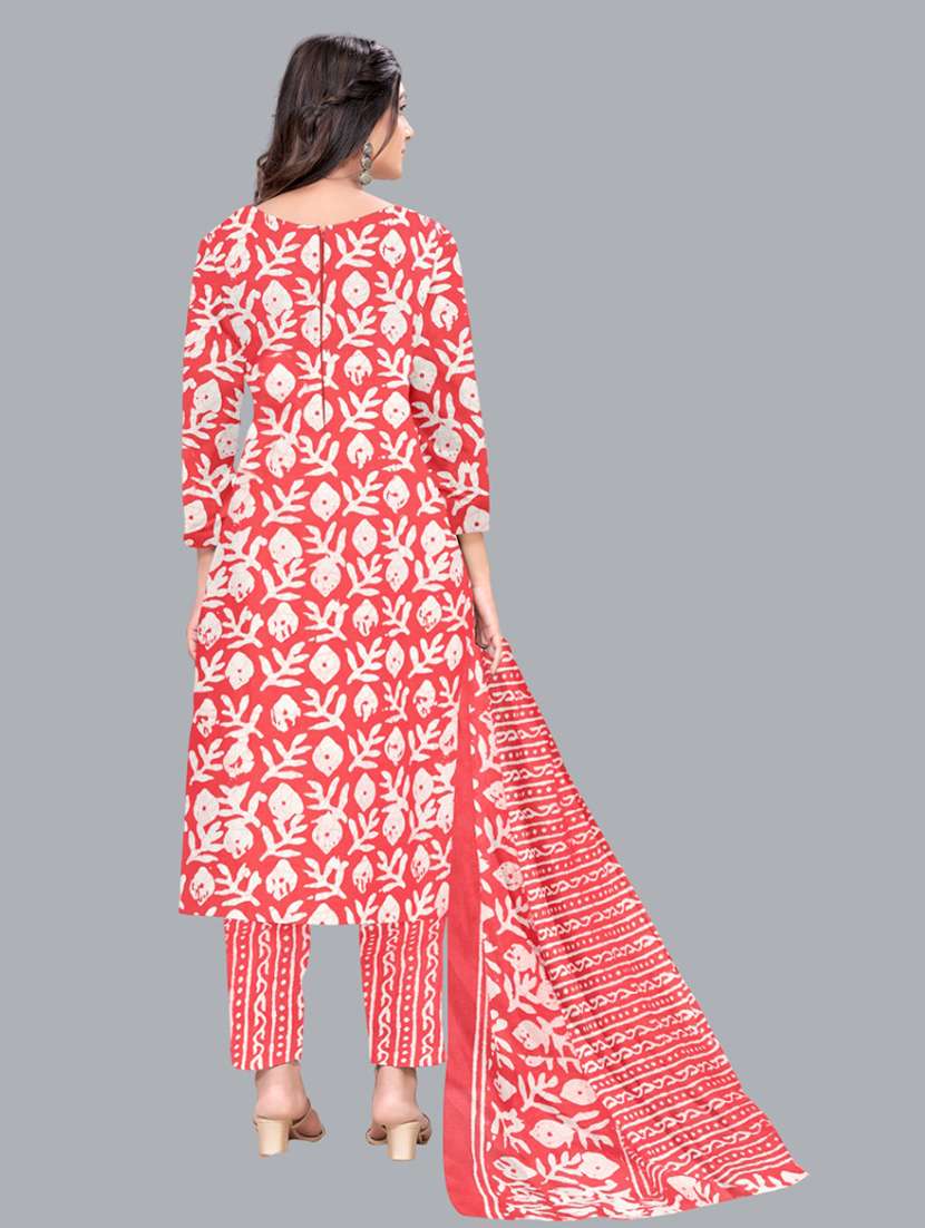 women batik printed three quarter sleeve kurta pant with dupatta set - 22173869 -  Standard Image - 2