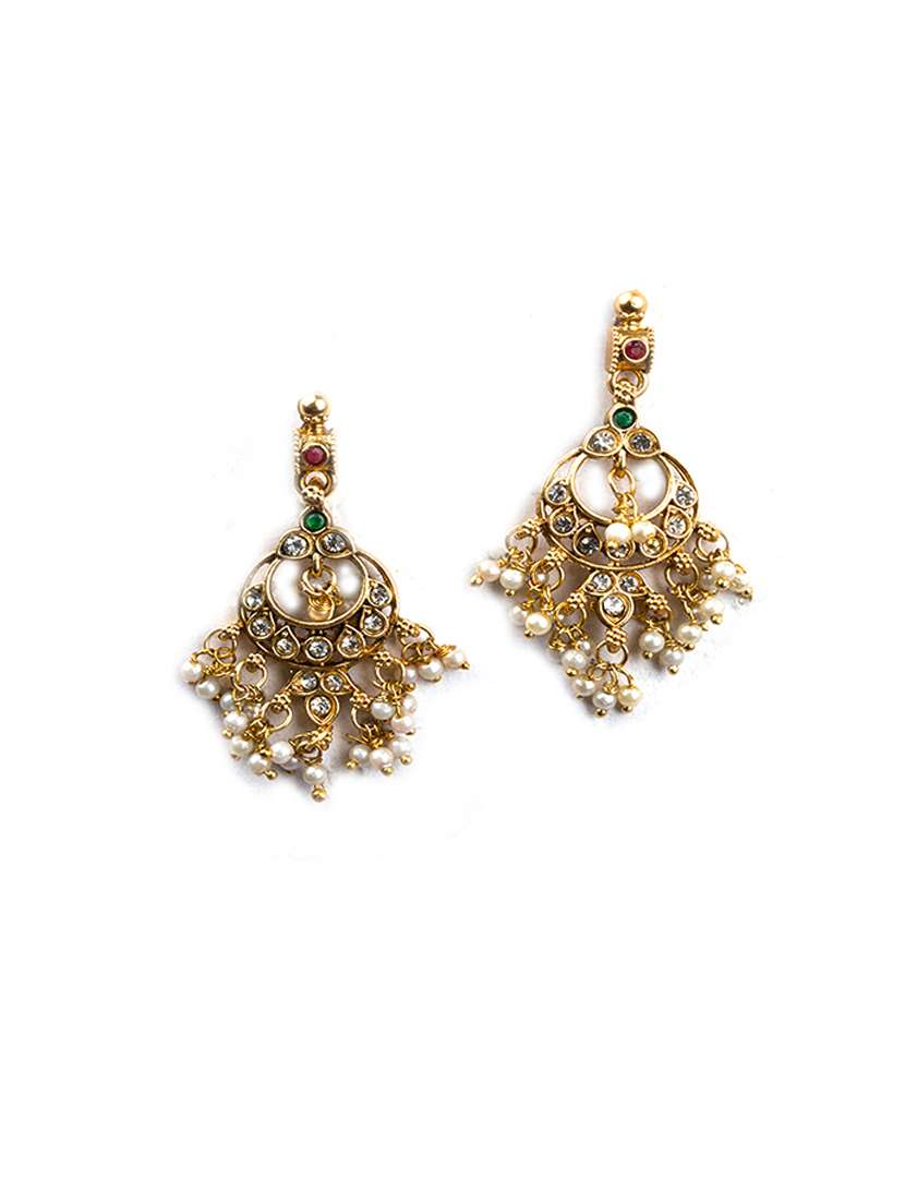 luxurious gold plated guttapusallu long necklace set - 22173877 -  Standard Image - 7