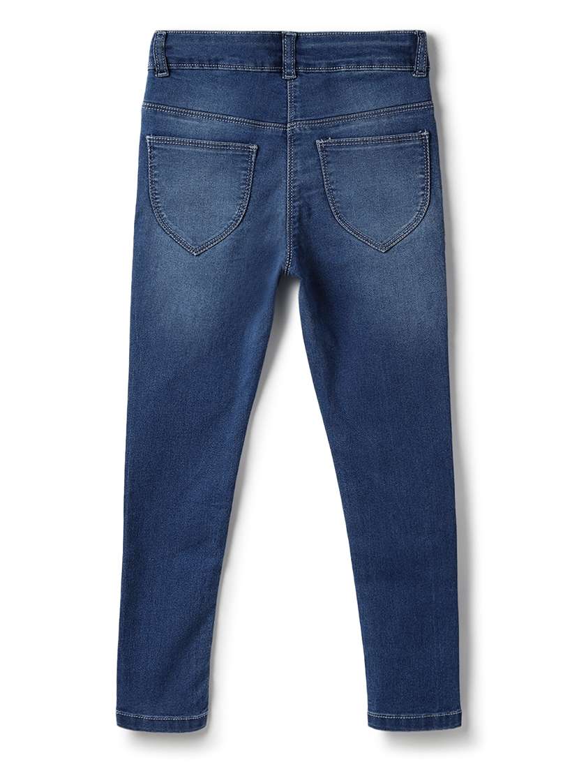 Girls Solid Mid Rise Skinny Fit Jean - 22173892 -  Standard Image - 2