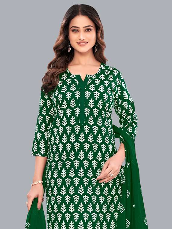 women batik printed three quarter sleeve kurta pant with dupatta set - 22173897 - Standard Image - 2