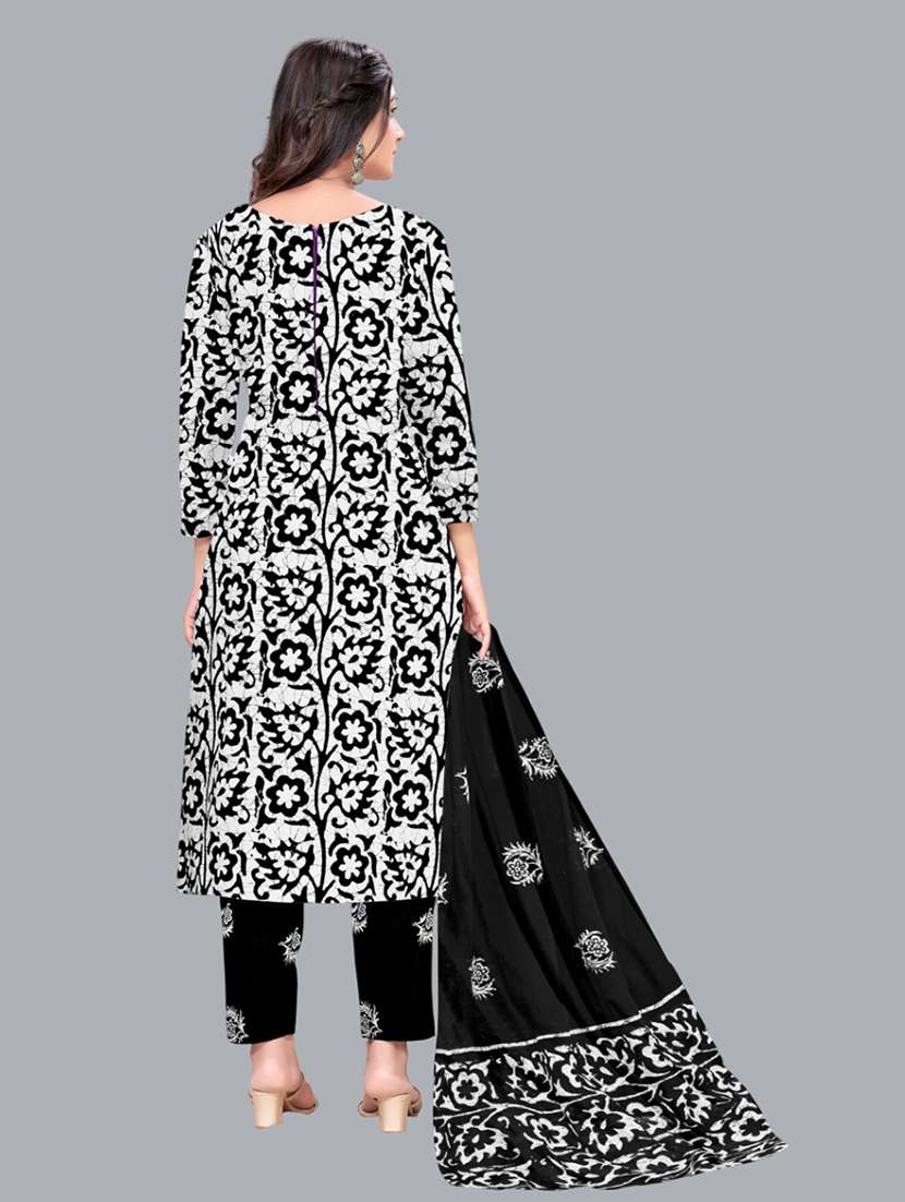 women batik printed three quarter sleeve kurta pant with dupatta set - 22173899 - Standard Image - 2