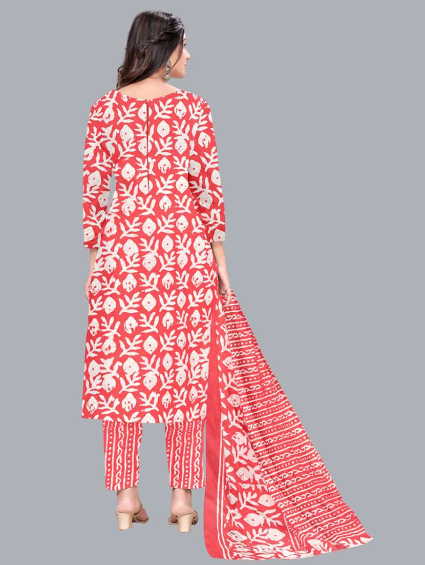 women batik printed three quarter sleeve kurta pant with dupatta set - 22173907 - Standard Image - 2