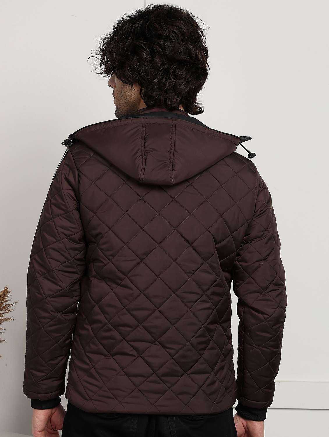 men solid long sleeve hooded quilted jacket - 22173917 -  Standard Image - 2