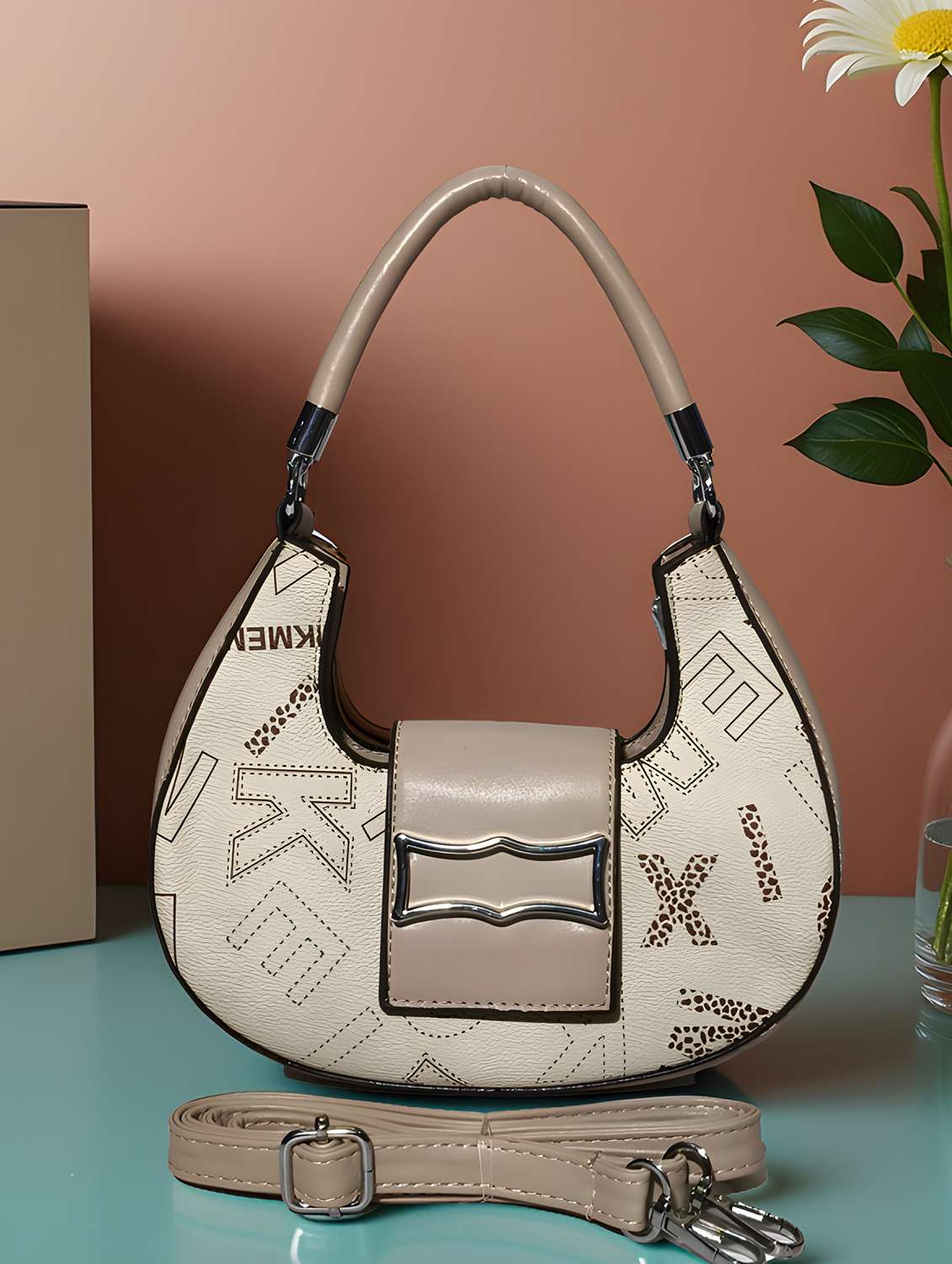 printed sling bag with adjustable strap