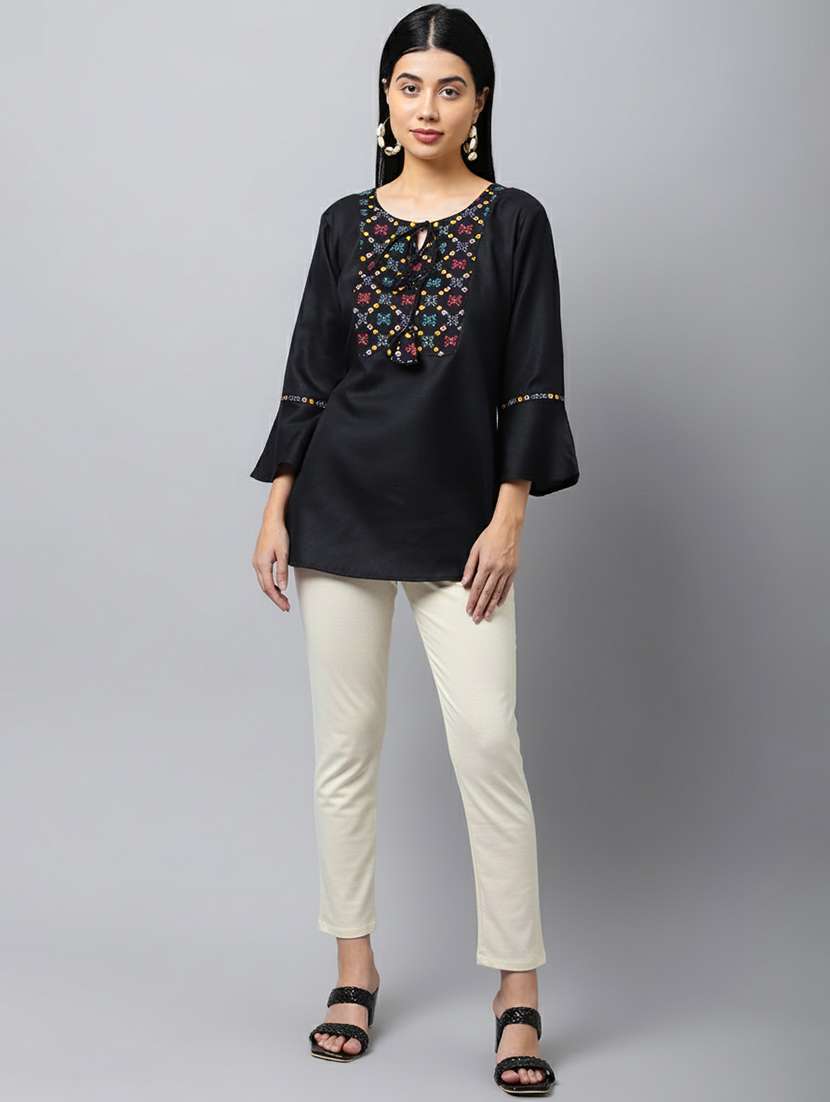 women solid mid rise pants - 22173955 -  Standard Image - 2