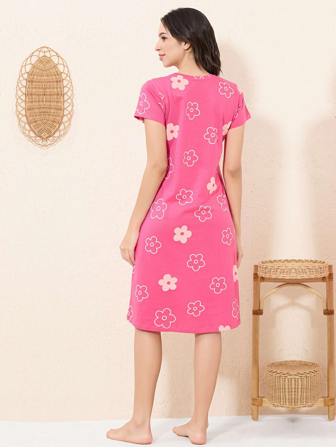 women printed short sleeve sleepshirt - 22173962 -  Standard Image - 2