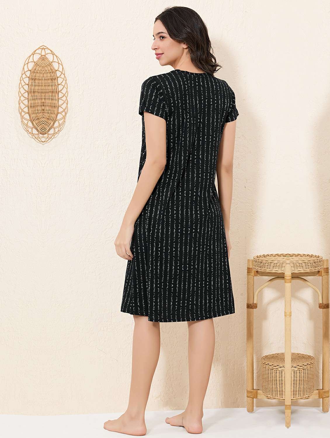 women printed short sleeve sleepshirt - 22173963 -  Standard Image - 2