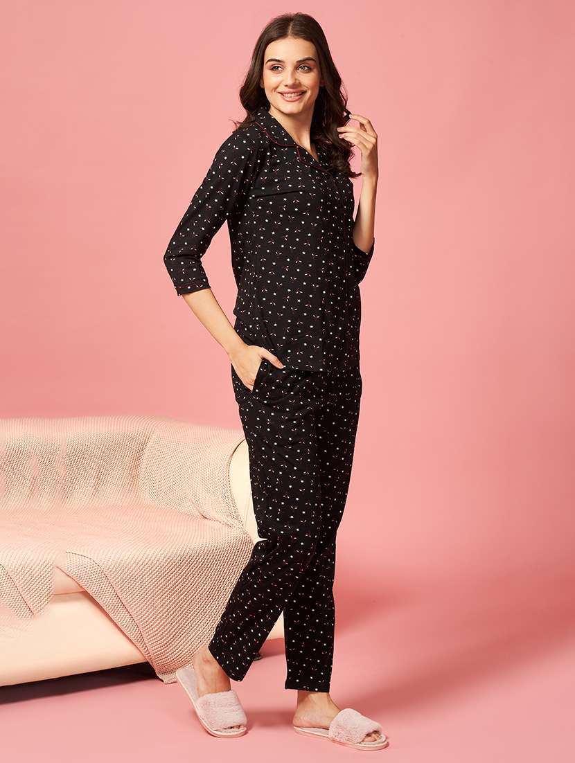 women printed nightwear pyjama set - 22173967 -  Standard Image - 2