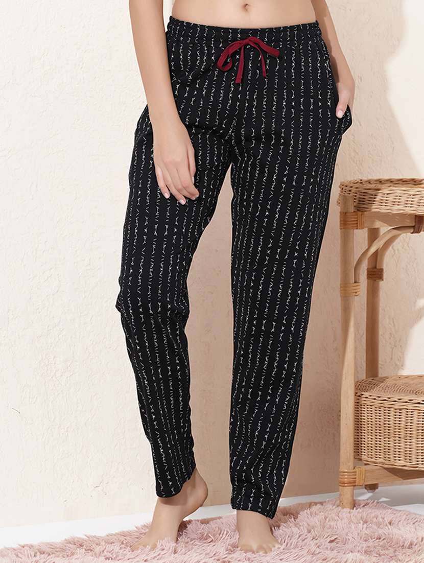 women printed mid rise pajama