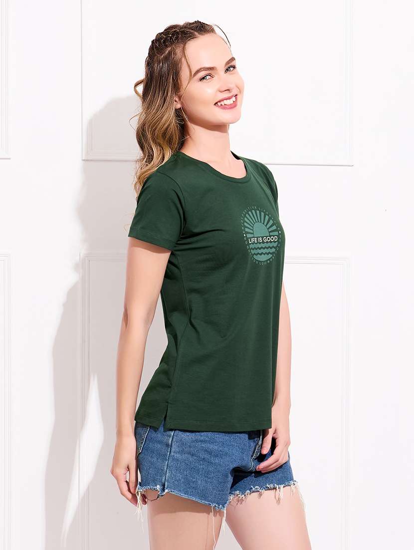 women printed round neck short sleeve t-shirt - 22173994 -  Standard Image - 2