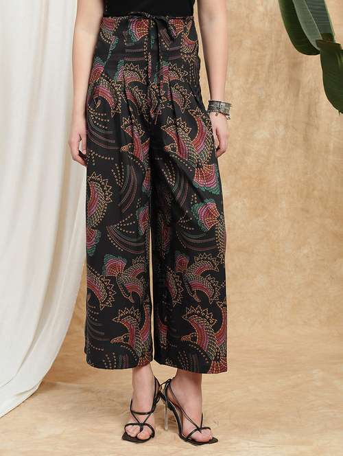 women printed high rise flared palazzo - 22174016 -  Standard Image - 0