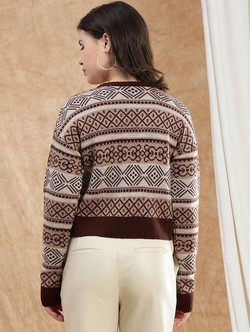 women self designed long sleeve pullover - 22174020 - Standard Image - 2