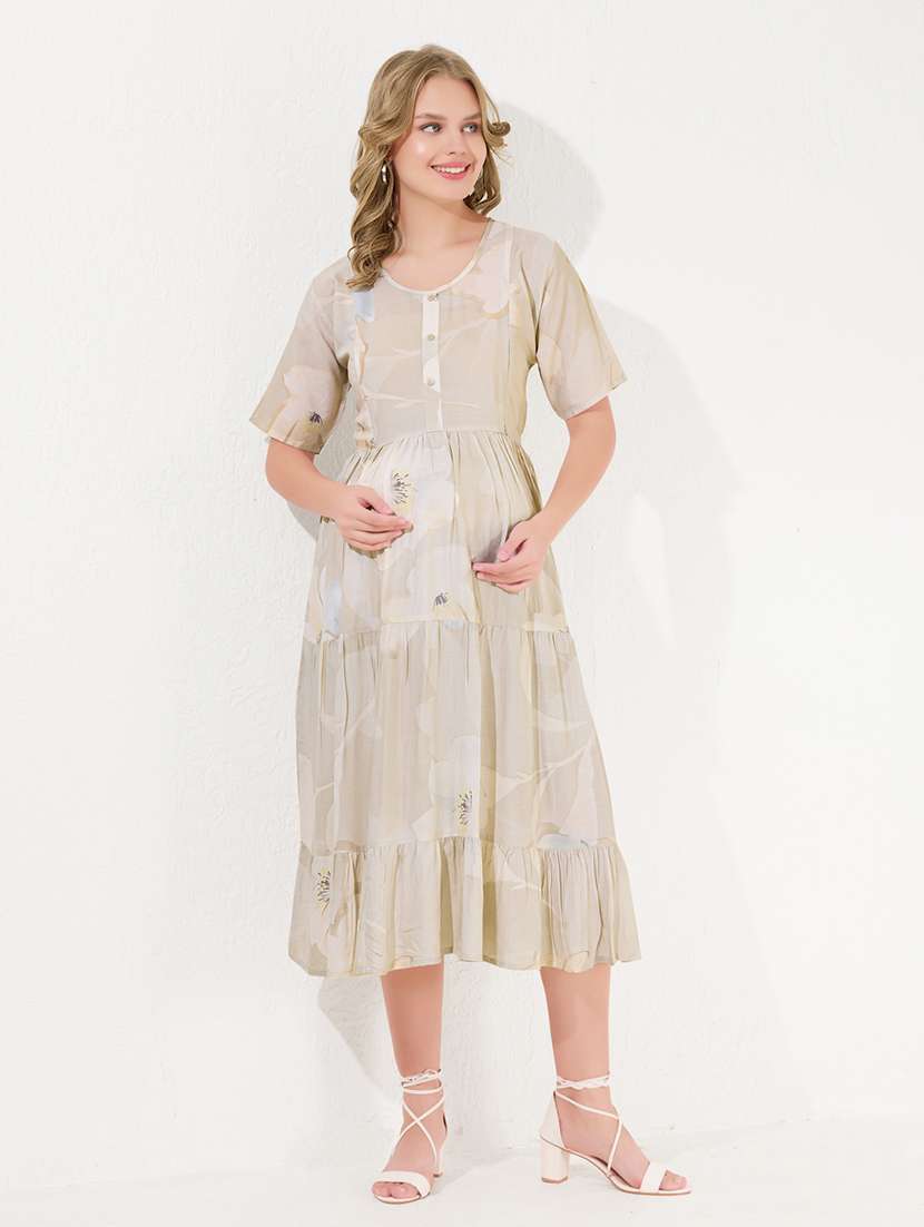 women printed short sleeve maternity wear dress - 22174072 -  Standard Image - 2