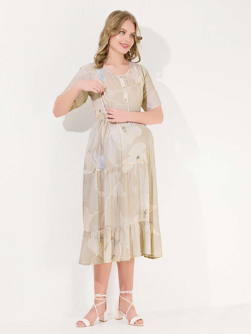 brown cotton maternity wear - 22174081 -  Standard Image - 2