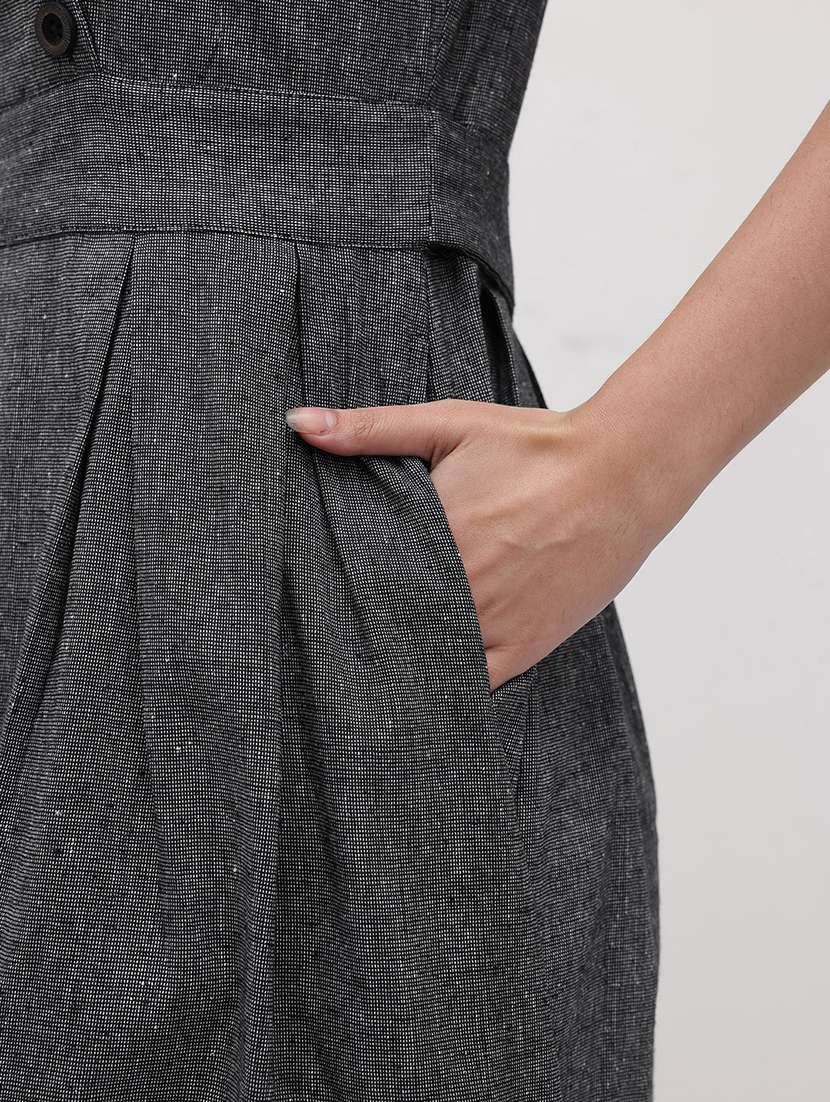 women solid three quarter sleeve dress - 22174087 -  Standard Image - 7