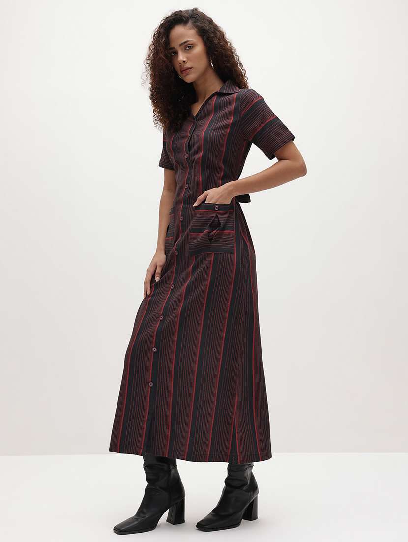 black cotton shirt dress - 22174089 -  Standard Image - 2