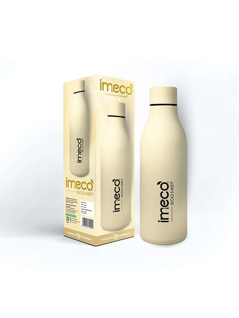 imeco eco mist stainless steel pastel water bottle 500 ml - white