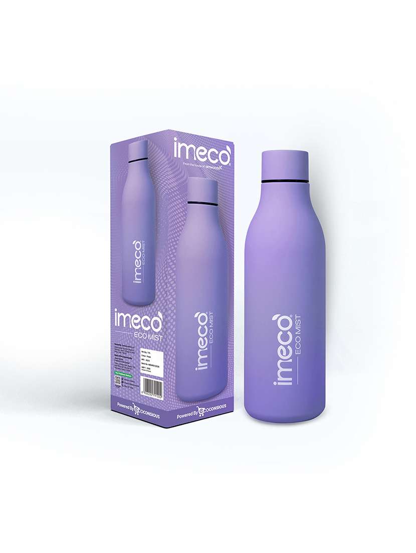 imeco eco mist stainless steel pastel water bottle 500 ml - white
