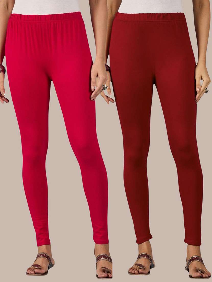 women pack of 2 solid ankle length legging