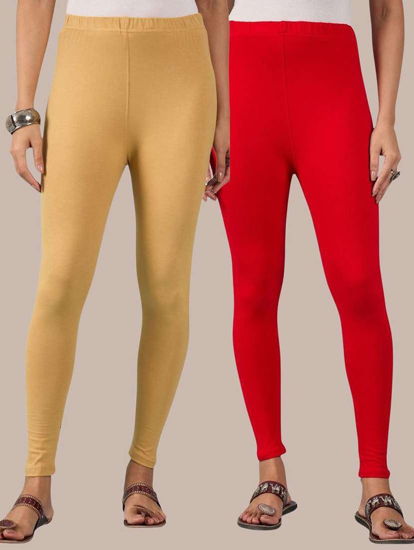 women solid mid rise ankle length legging