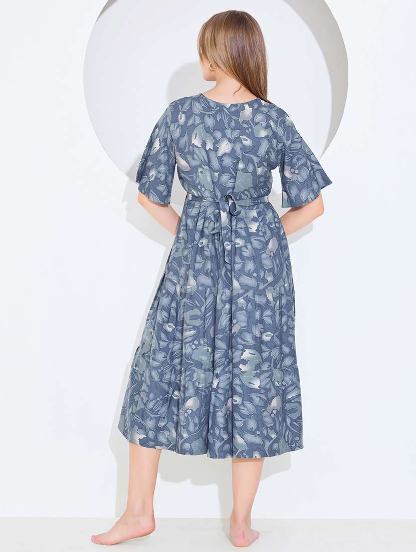 women printed round neck maternity wear dress - 22174731 -  Standard Image - 2