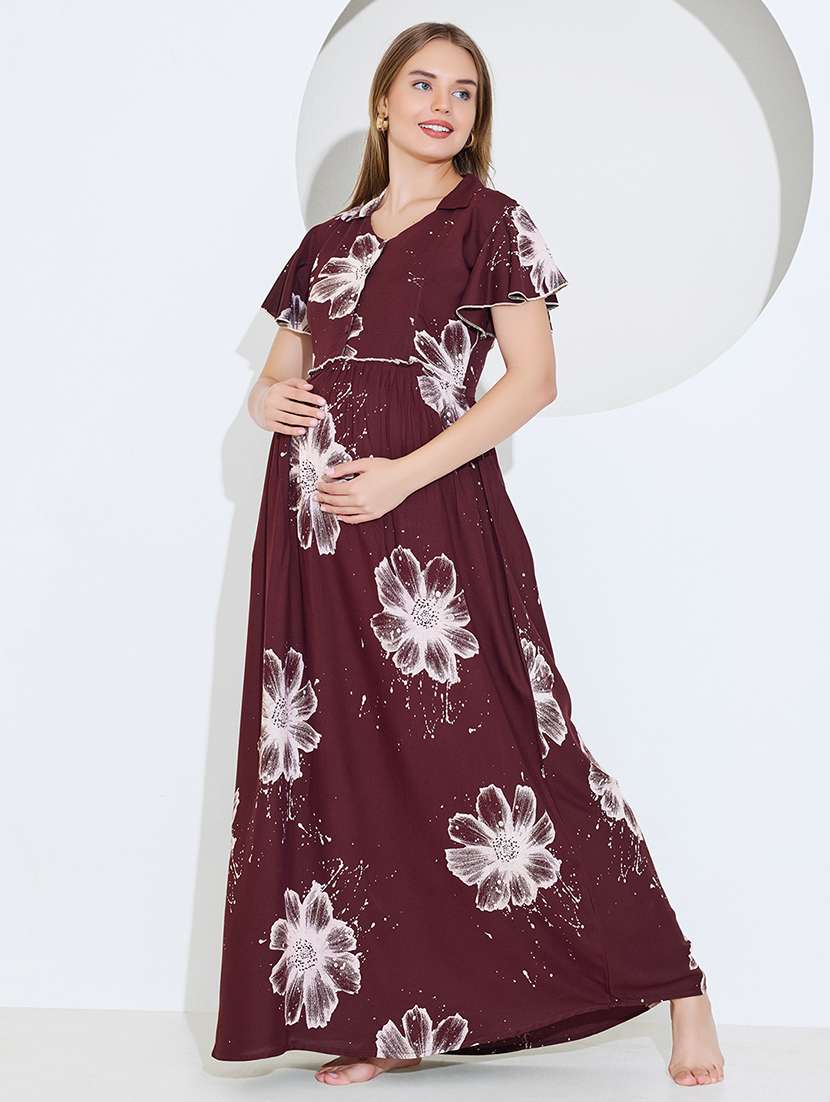women printed short sleeve maternity wear dress - 22174733 -  Standard Image - 2