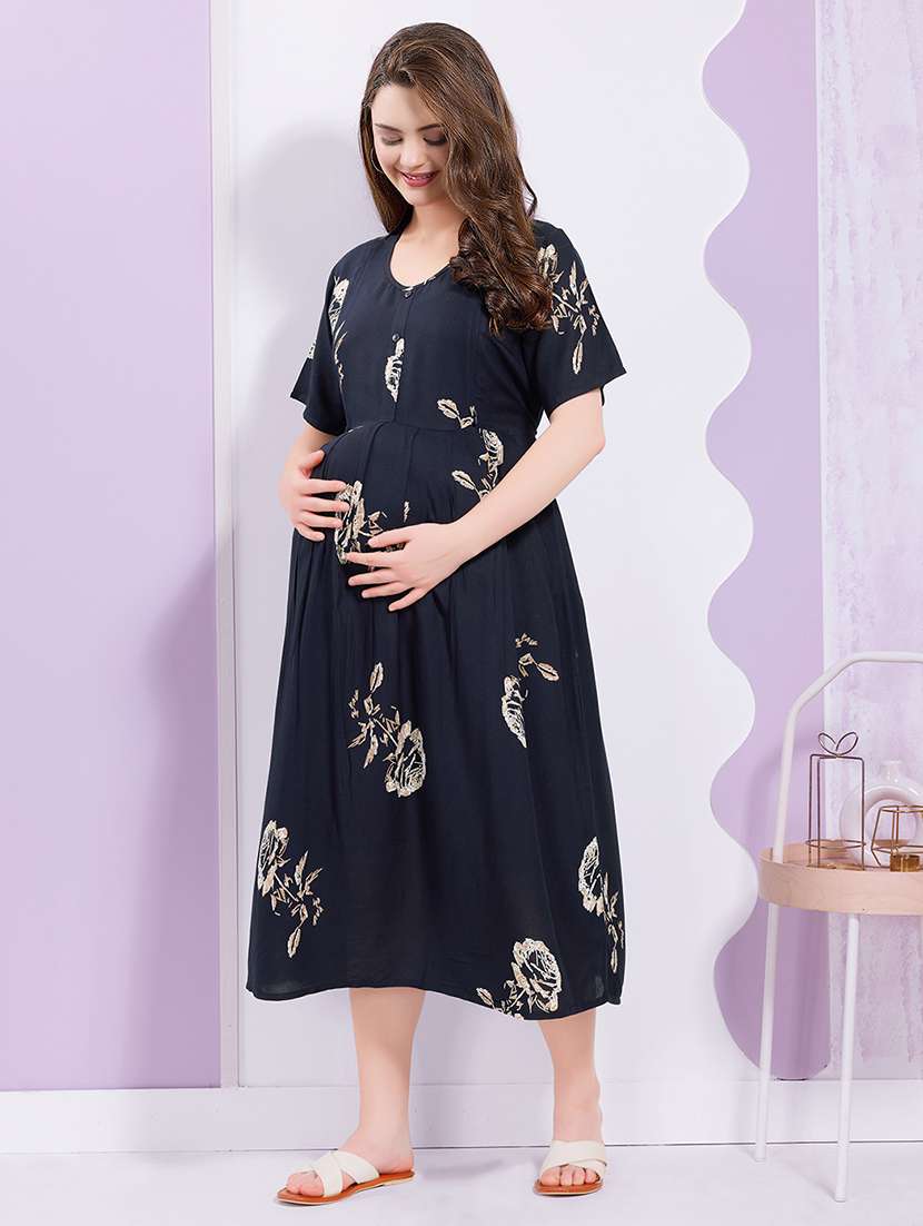 women printed short sleeve maternity wear dress - 22174734 -  Standard Image - 2