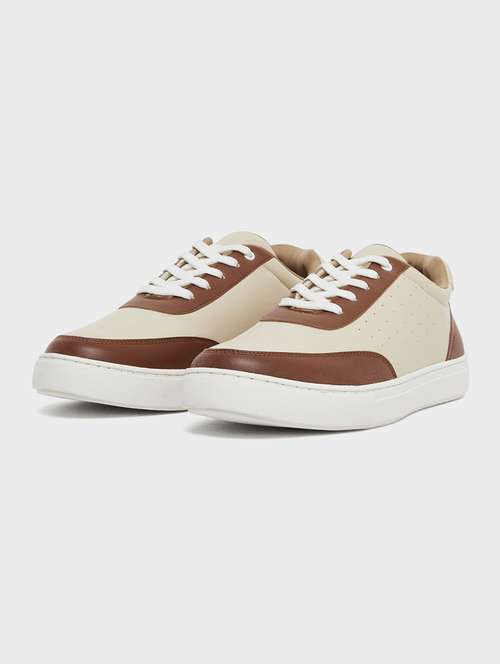 men beige solid slip on sneaker - 22174751 -  Standard Image - 0