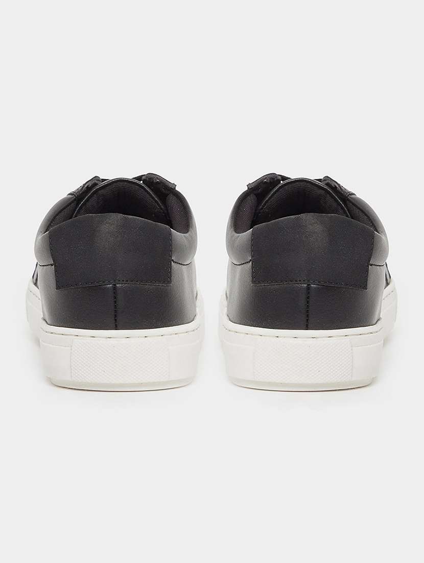 men black solid lace up sneaker - 22174752 -  Standard Image - 2