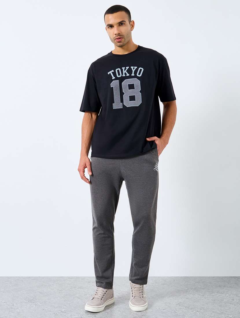 men solid mid rise full length track pant - 22174779 -  Standard Image - 2