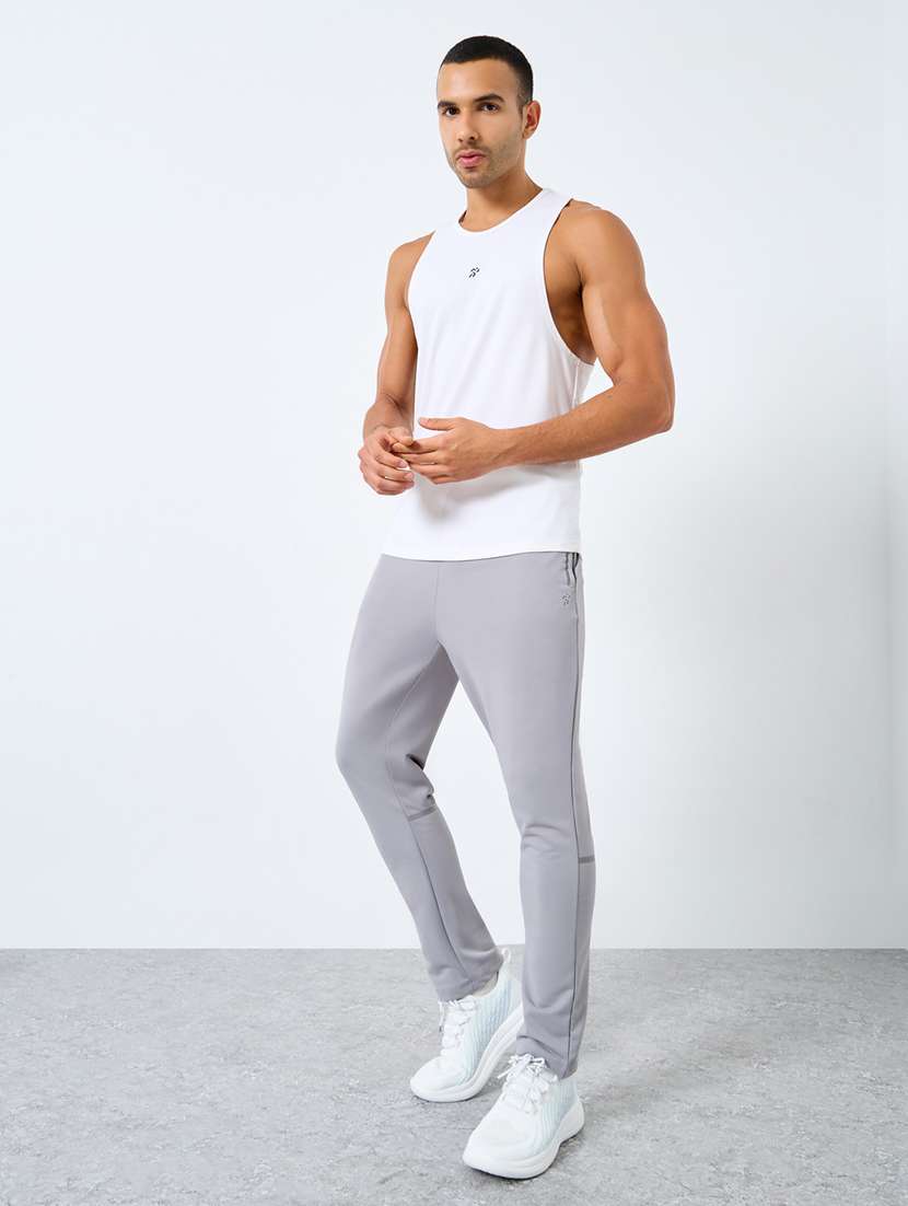 men solid mid rise full length track pant - 22174781 -  Standard Image - 2