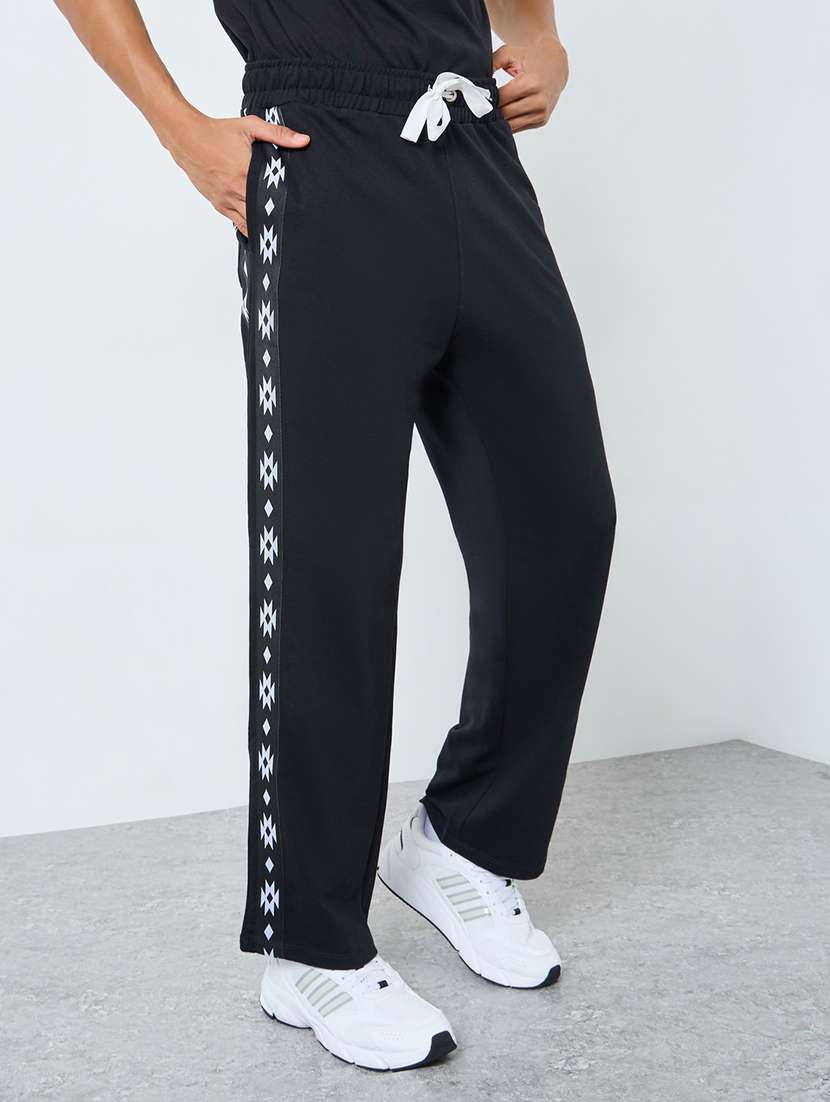 men tapered mid rise full length track pant