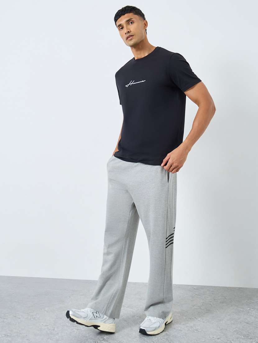 men solid mid rise full length track pant - 22174783 -  Standard Image - 2