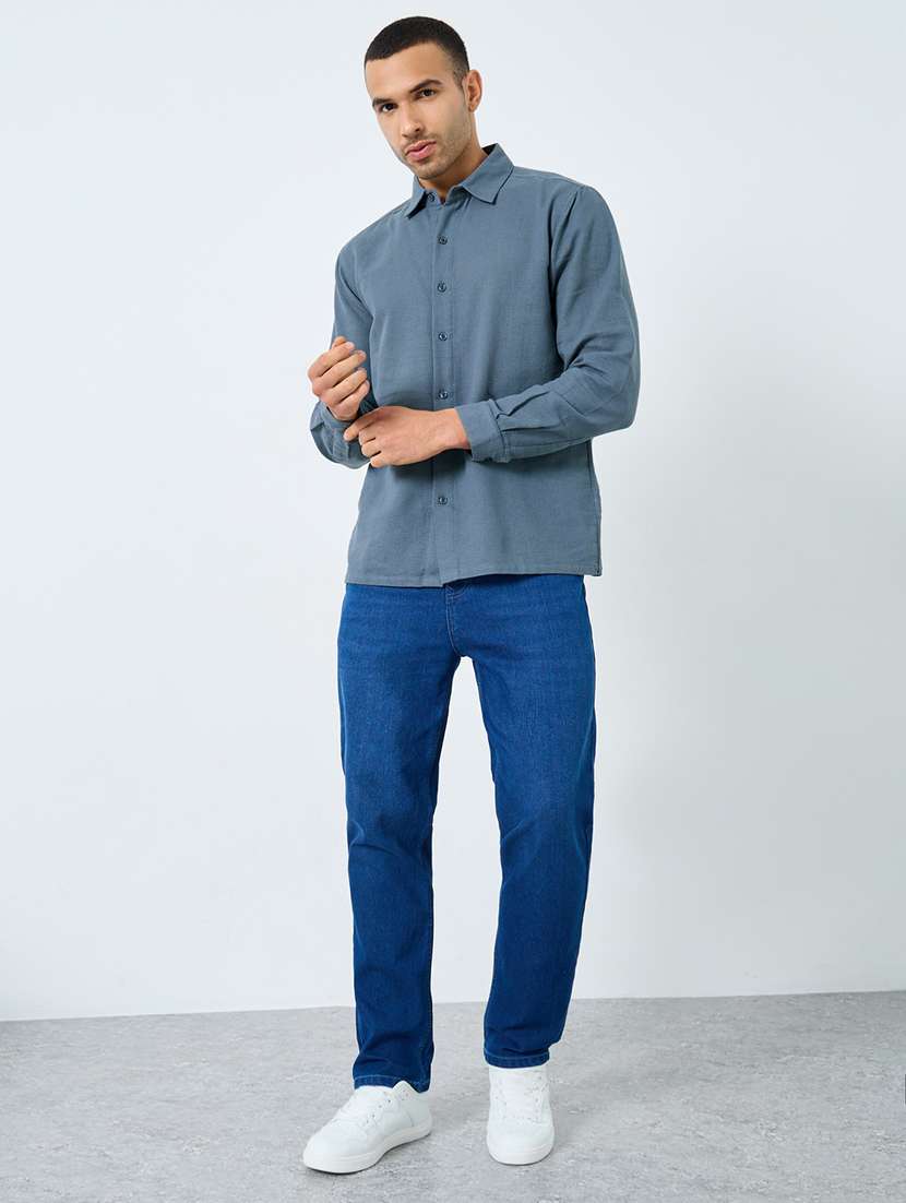 men solid collared long sleeve shirt - 22174797 -  Standard Image - 2