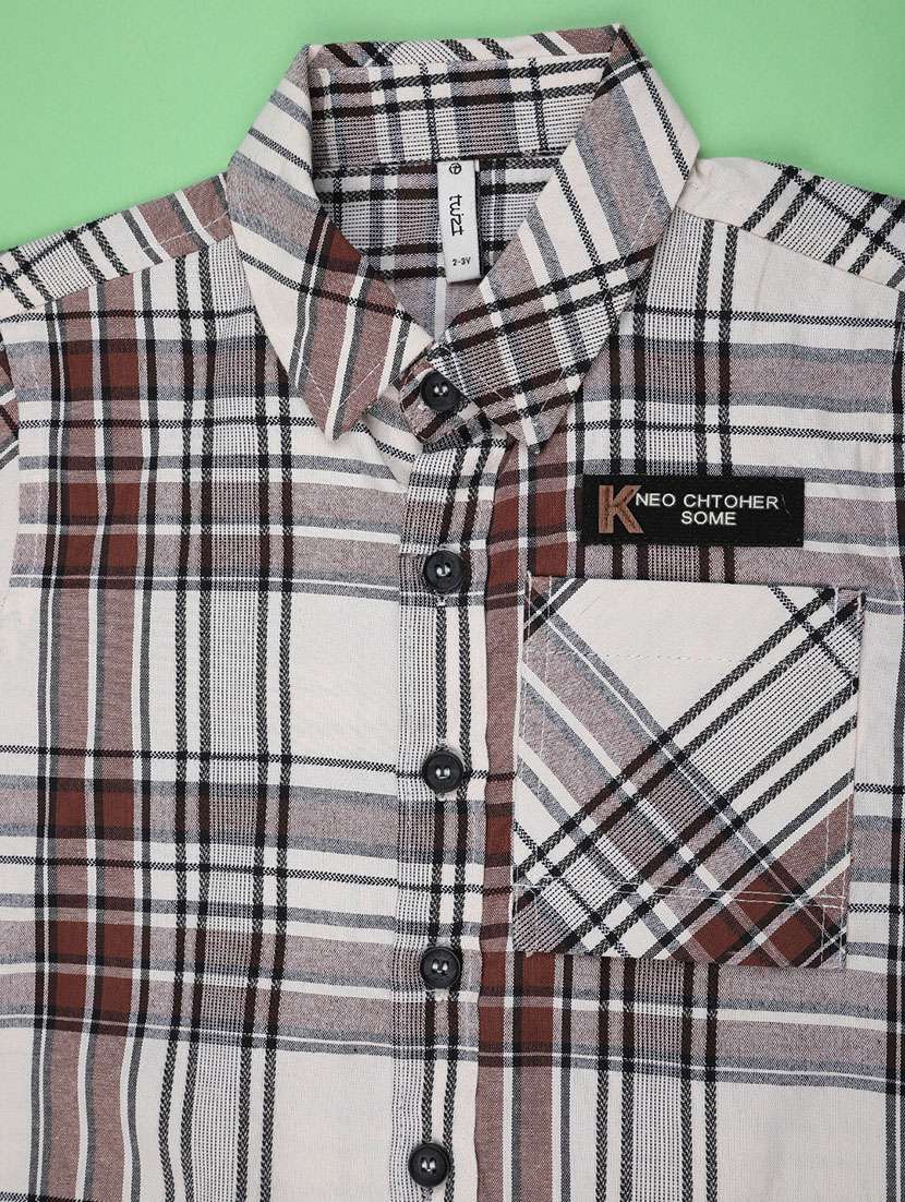boys checkered collared short sleeve shirt - 22174823 -  Standard Image - 2