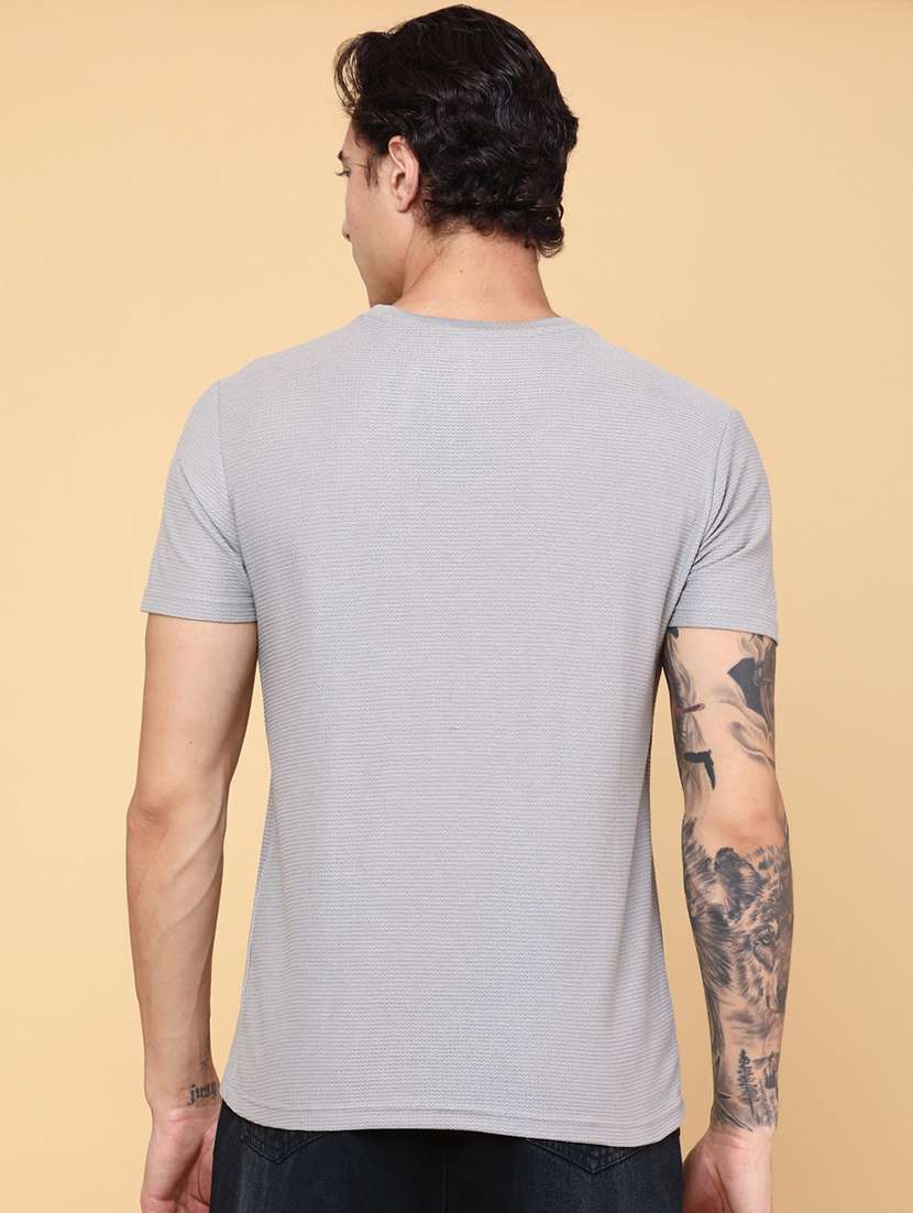 men grey cotton blend plain t-shirt - 22175013 -  Standard Image - 2