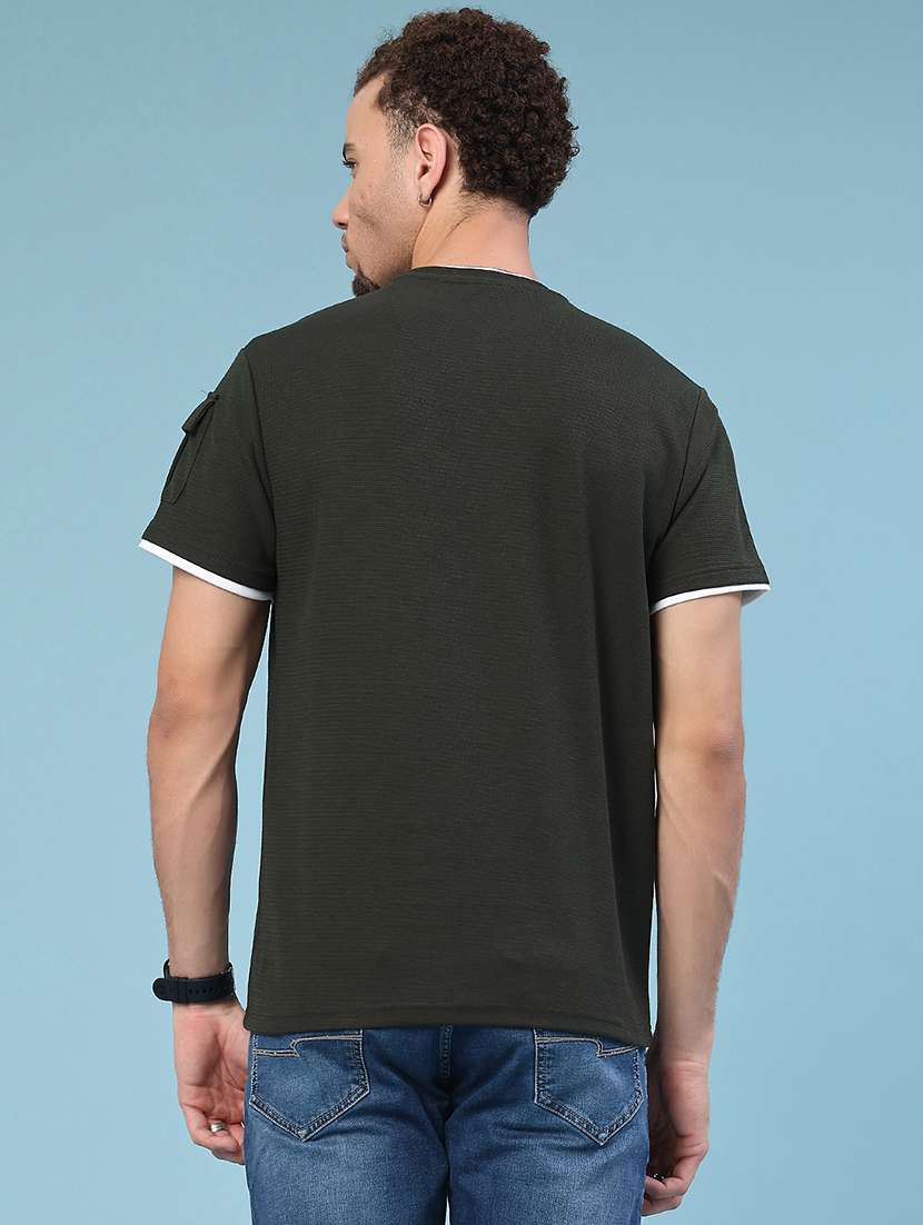 men black cotton blend plain t-shirt - 22175024 -  Standard Image - 2