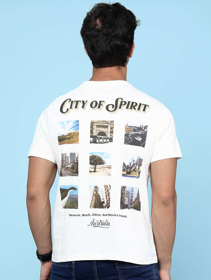 men printed short sleeves regular fit t-shirt