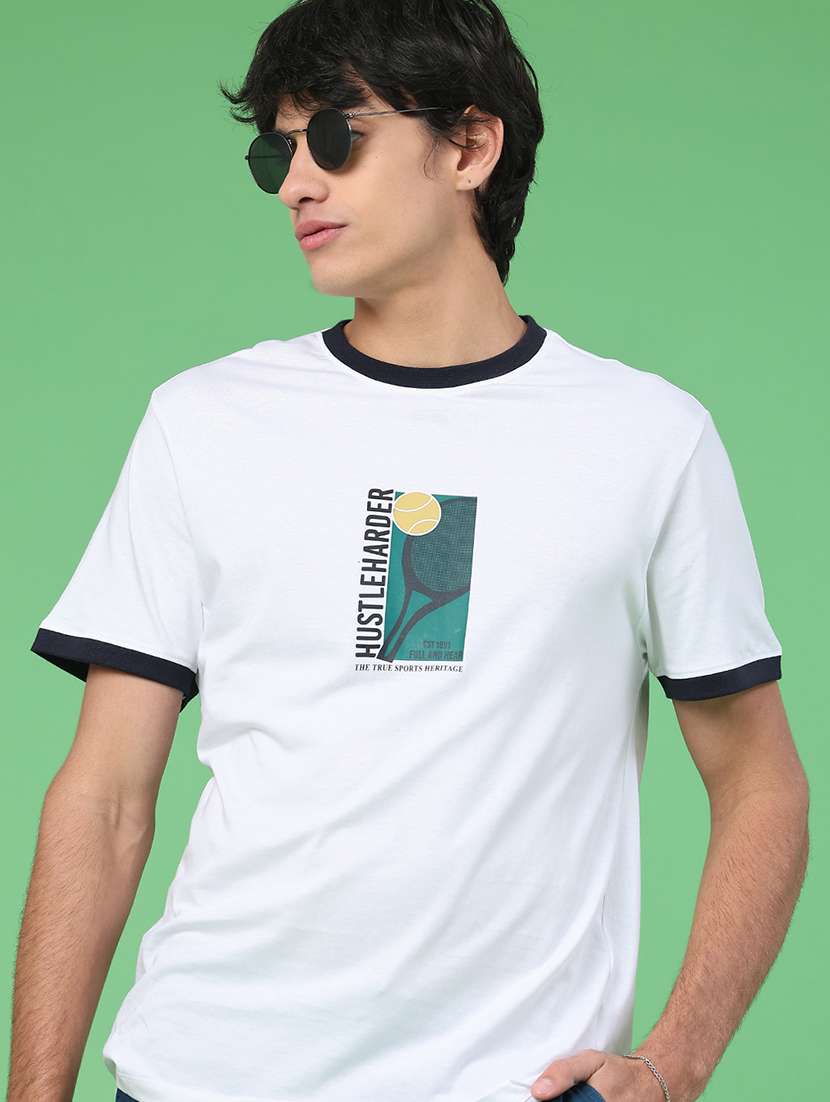 men printed short sleeve regular fit t-shirt