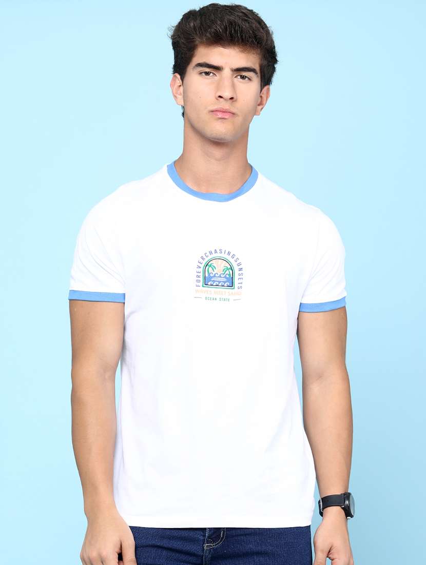 Men Chest Printed Short Sleeves Regular Fit T-shirt - 22175043 -  Standard Image - 2