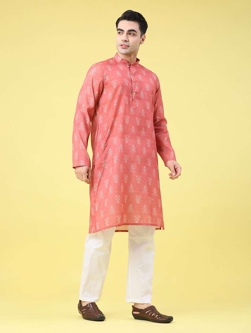 men printed long sleeve kurta set - 22175056 -  Standard Image - 2