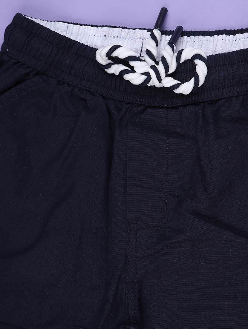kids navy blue cotton shorts shorts and three-fourth - 22175086 -  Standard Image - 2