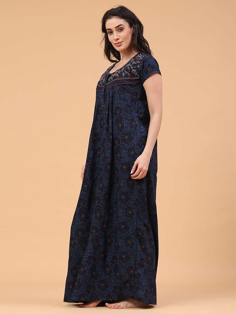 women printed short sleeve nighty - 22175103 -  Standard Image - 2
