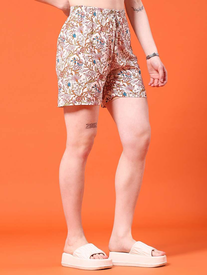 women printed mid rise shorts - 22175179 -  Standard Image - 2