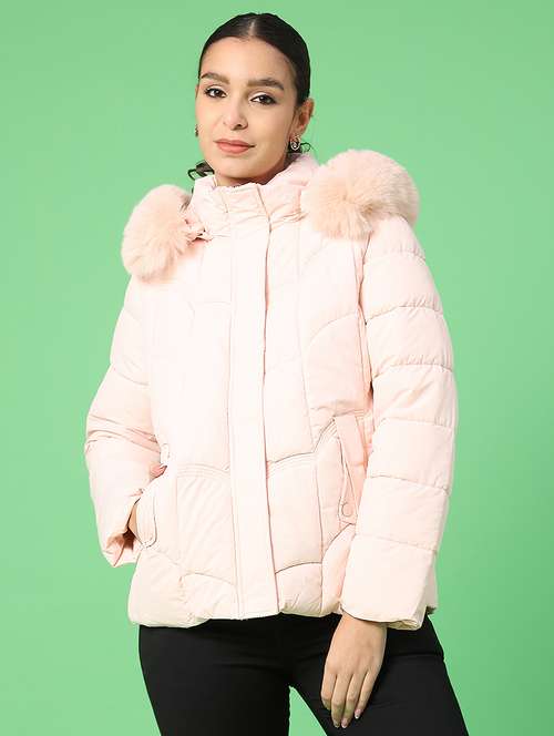 women solid long sleeve puffer jacket - 22175236 -  Standard Image - 0
