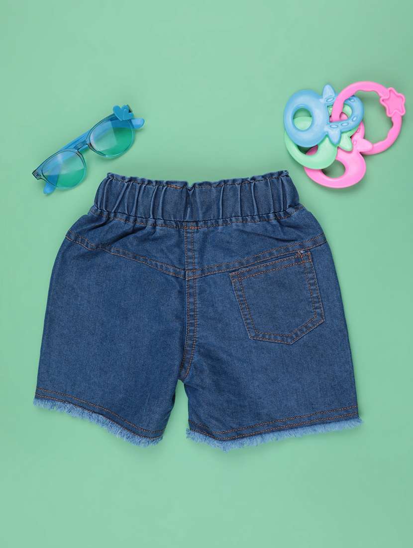 girls embroidered mid rise regular shorts - 22175253 -  Standard Image - 2